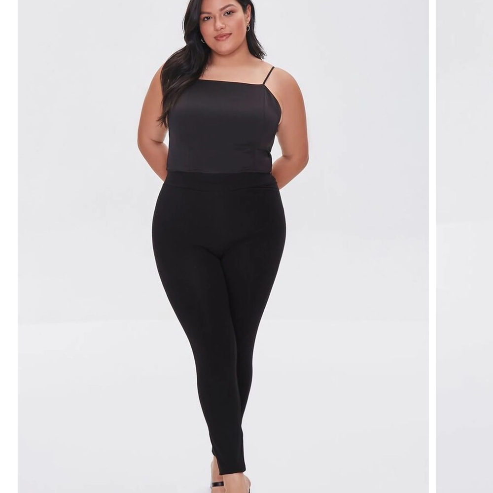 Forever 21 plus size black leggings 0x NWT